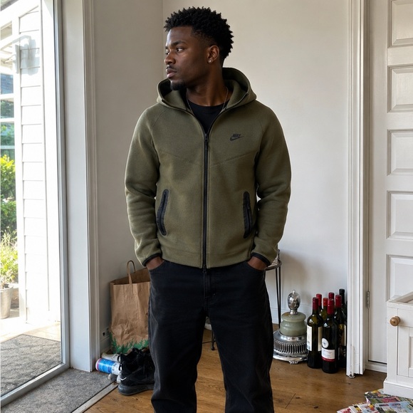 Nike Other - Nike tech Olive Green Full-Zip Hooded Sweatshirt